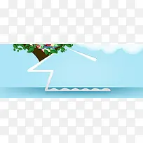 清爽蓝色夏日背景