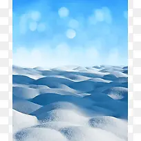 梦幻光斑与雪地风景