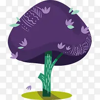 卡通紫色小树