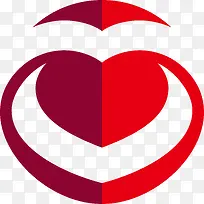 红色精美心形logo