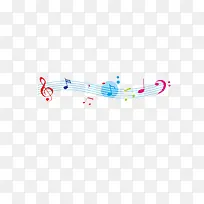 蓝色五线谱与跳动的音符