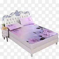 摄影家具家纺床紫色花