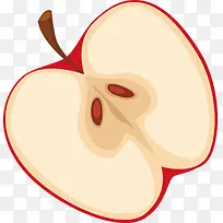 手绘健康水果苹果切面图