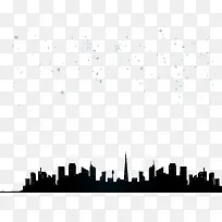 夜间星空城市矢量图