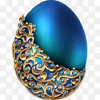 彩蛋蓝色宝石金属质感