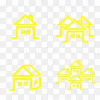 扁平化线型房屋icon
