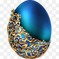 蓝色质感宝石镶边蛋