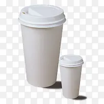 圆柱形白色塑料咖啡杯