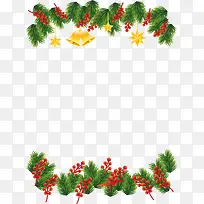 松树枝圣诞挂饰边框