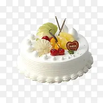 白色水果蛋糕图片