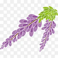 紫色卡通扁平花藤