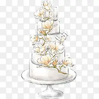 花朵和高层蛋糕简图