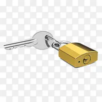 银色圆形铁丝锁和钥匙的钥匙环