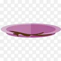 紫色盘子矢量卡通脏餐具