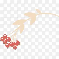 粉色花枝上的红色水果欧式花纹