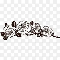 黑色玫瑰花枝欧式花纹