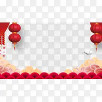 喜迎新年背景边框psd分层图