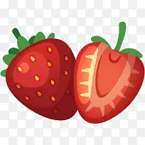 新鲜草莓矢量插画