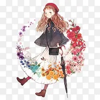 手绘少女