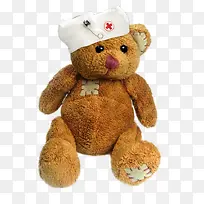 可爱的棕色医生小熊毛绒玩具