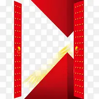 卡通红色大铜门
