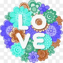 love花纹矢量素材
