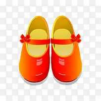 一双橘红色渐变的鞋子