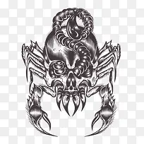 手绘纹身艺术蝎子图