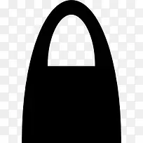 黑色的购物袋的轮廓大处理图标