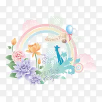 矢量手绘花纹装饰素材