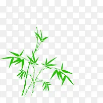 绿色竹子竹叶边框素材免扣图