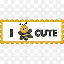 蜜蜂字母花边方框