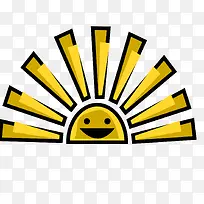 卡通太阳头像表情矢量图