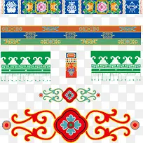 色彩斑斓的藏文化唐卡矢量素材