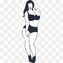 扁平美丽优雅女胖子