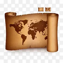 古代世界分布羊皮卷地图