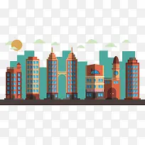 扁平化城市房屋图