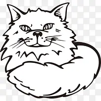 卡通猫咪线条