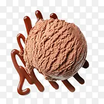 松软的巧克力酱料冰激凌