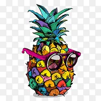 炫酷夏季水果菠萝海报