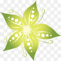 手绘绿色花朵花瓣
