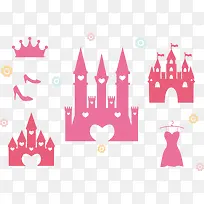 粉色城堡矢量