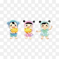 卡通拿元宝娃娃
