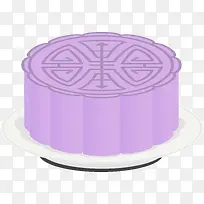 紫色卡通月饼素材图