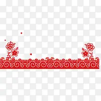 红色祥云弯曲底纹设计