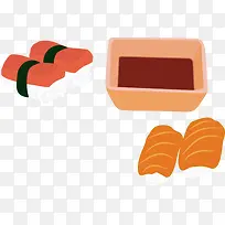日式三文鱼刺身和蘸料