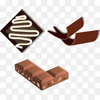 创意卡通美食巧克力块矢量素材