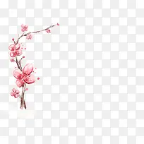 手绘粉色梅花植物造型