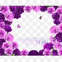 紫色花环背景图