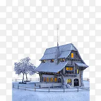 冬季的小房子